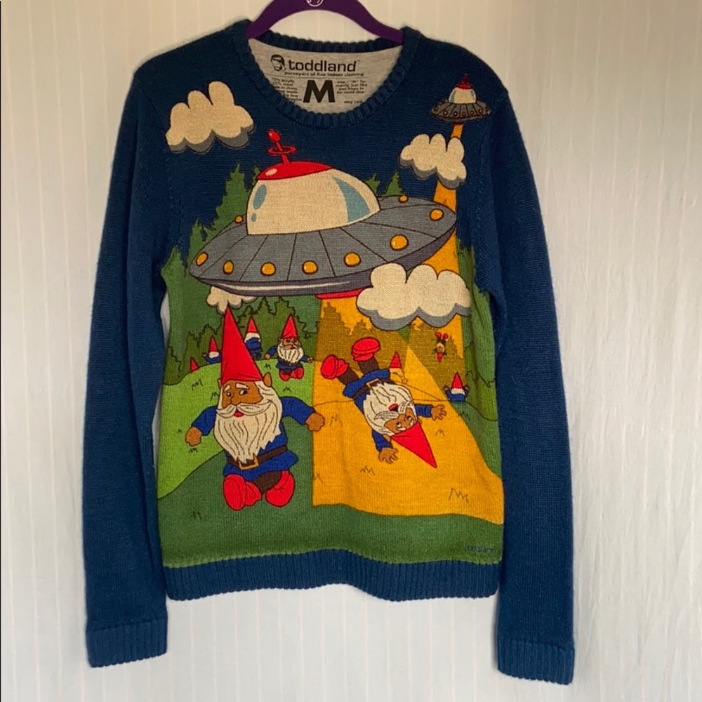 Toddland gnome alien UFO pullover sweater
